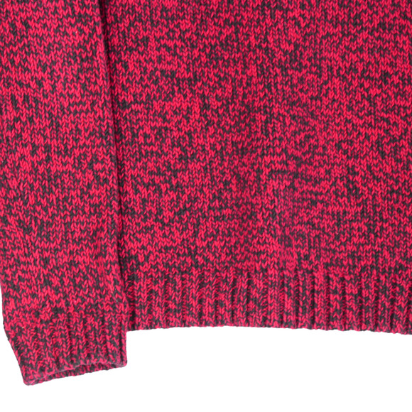 Chaps Pullover Sweater Womens Petite Large Red Black Chunky Knit Cozy Chic Bold - Picture 4 of 10